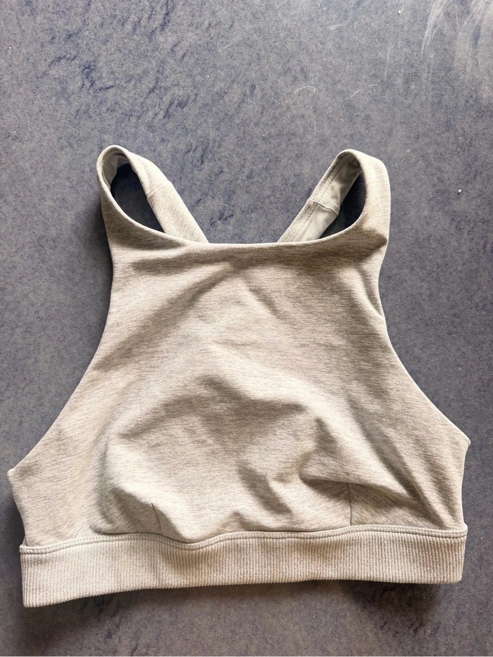 ALO Yoga High-Neck Seamless Bralette in Light Grey
